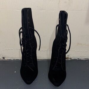 Fashion Nova Black Lace-Up Boots